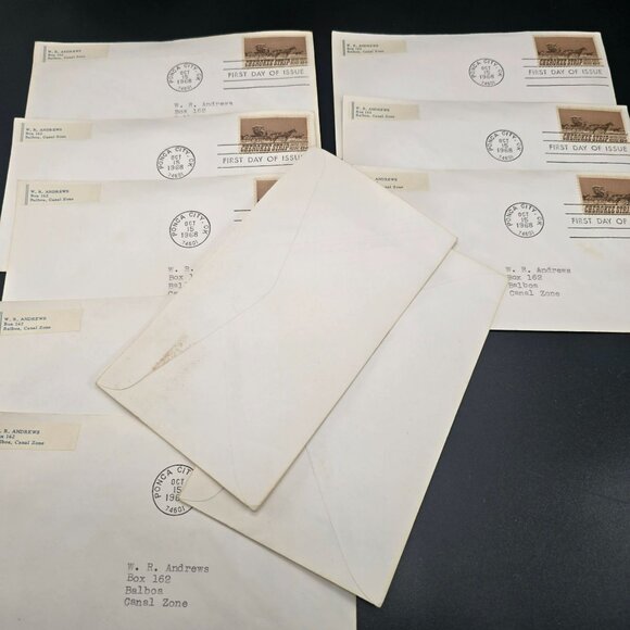 1968 Cherokee Strip First Day Of Issue Envelopes and Stamps Lot of 10 LI3010 - Picture 7 of 7